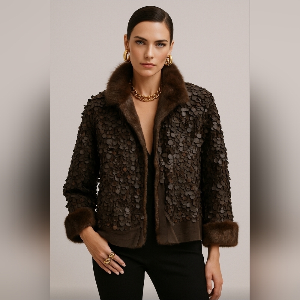 MAURIZIO PECORARO MILANG Reversible jacket made of natural rabbit fur  S…